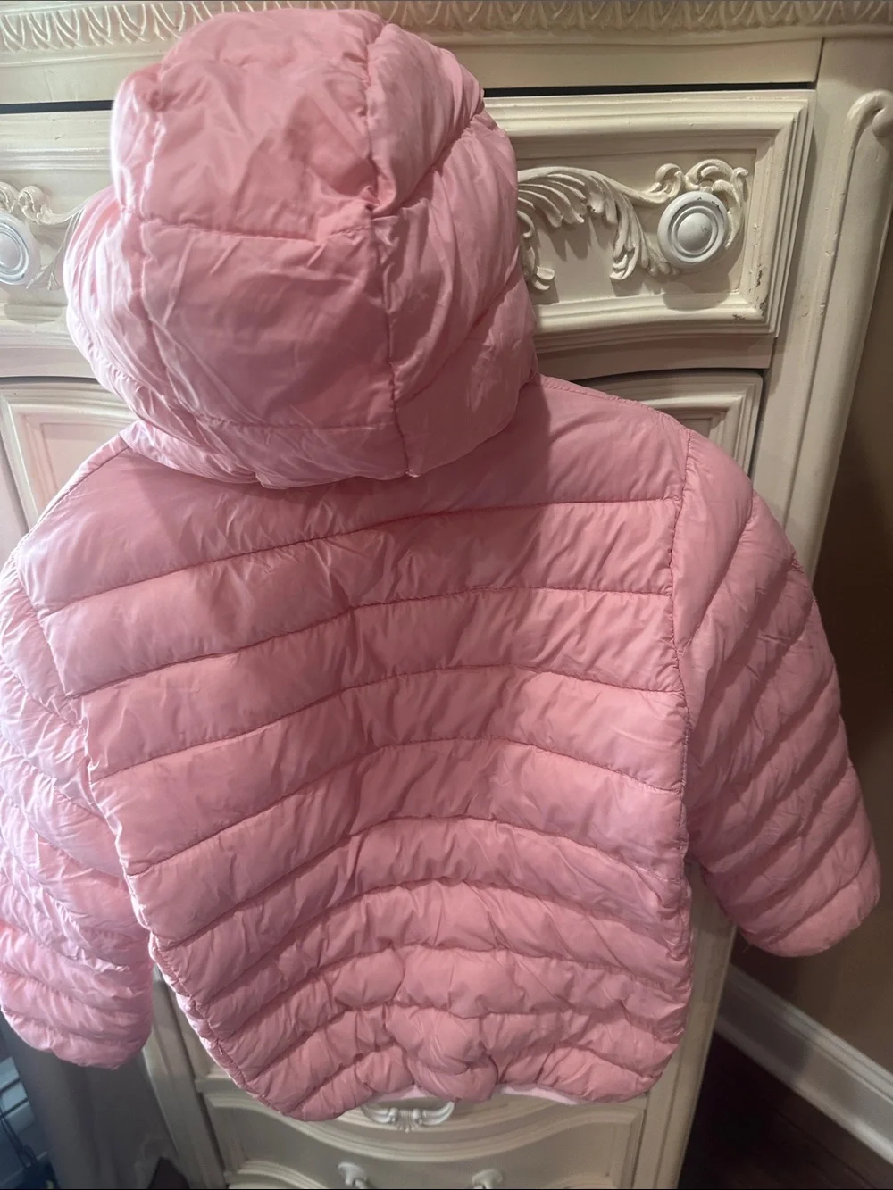 Kids Pink Hooded Puffer Jacket - Brand Unknown